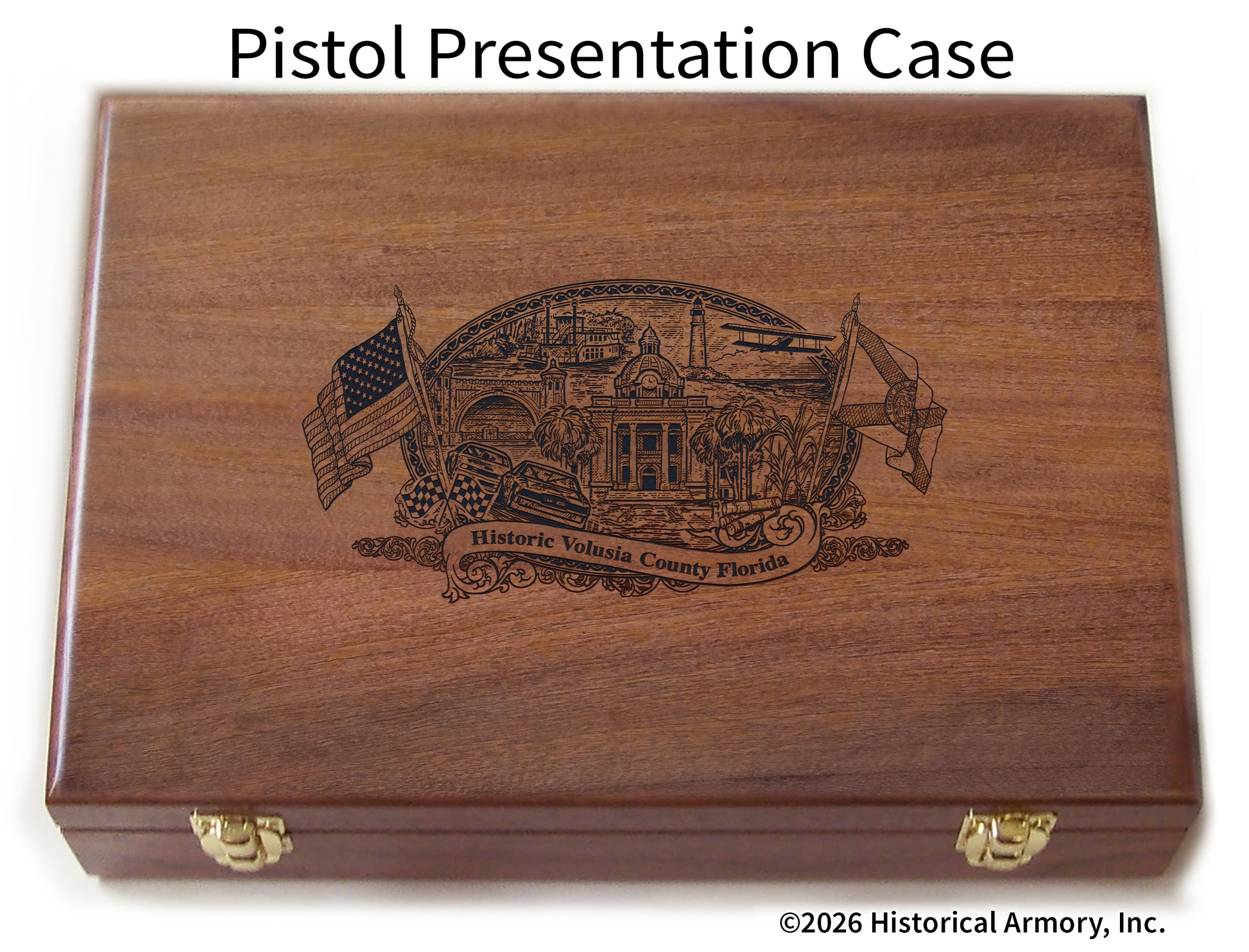 Volusia County Florida Engraved .45 Auto Ruger 1911 Presentation Case
