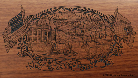 Wasco County Oregon Engraved Rifle