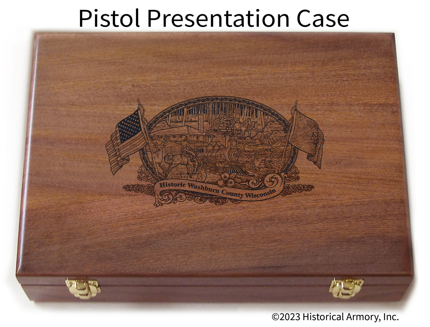 Washburn County Wisconsin Engraved .45 Auto Ruger 1911 Presentation Case