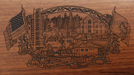 Washington County Oklahoma Engraved Rifle Buttstock