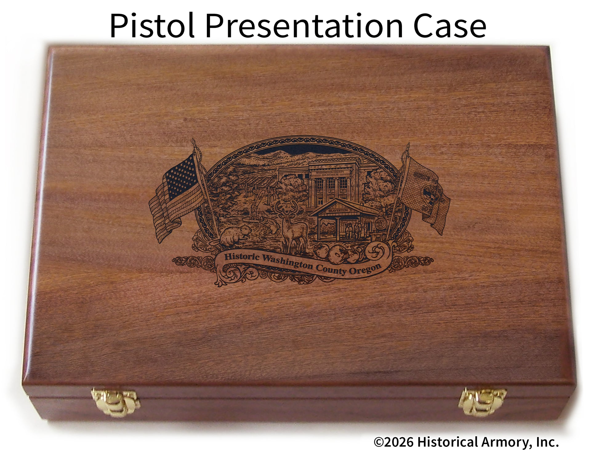 Washington County Oregon Engraved .45 Auto Ruger 1911 Presentation Case
