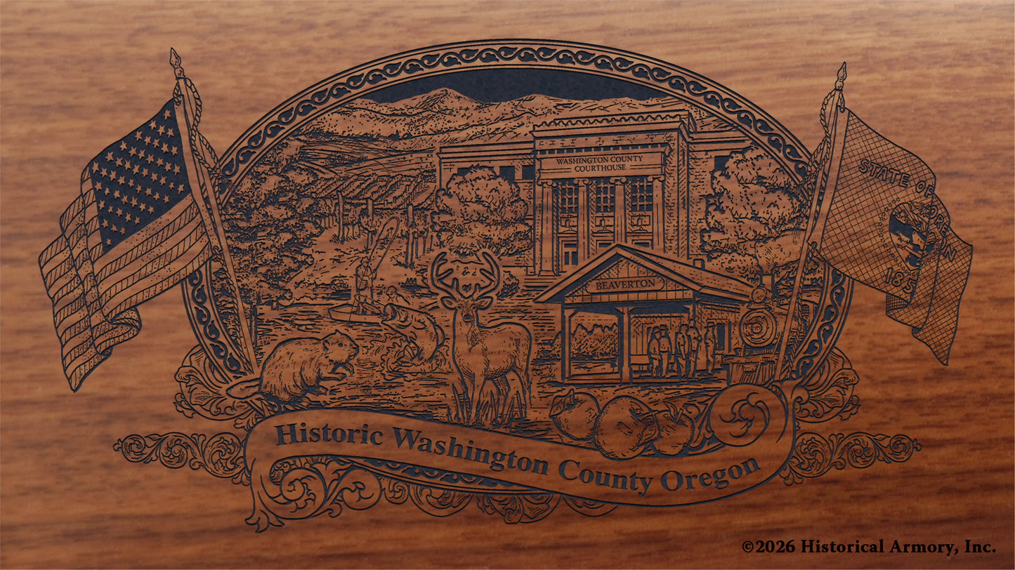 Washington County Oregon Engraved Rifle Buttstock