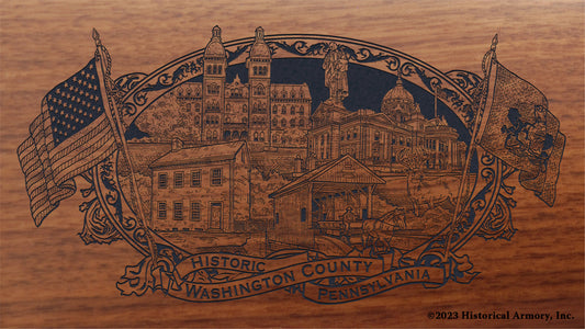 Washington County Pennsylvania Engraved Rifle Buttstock