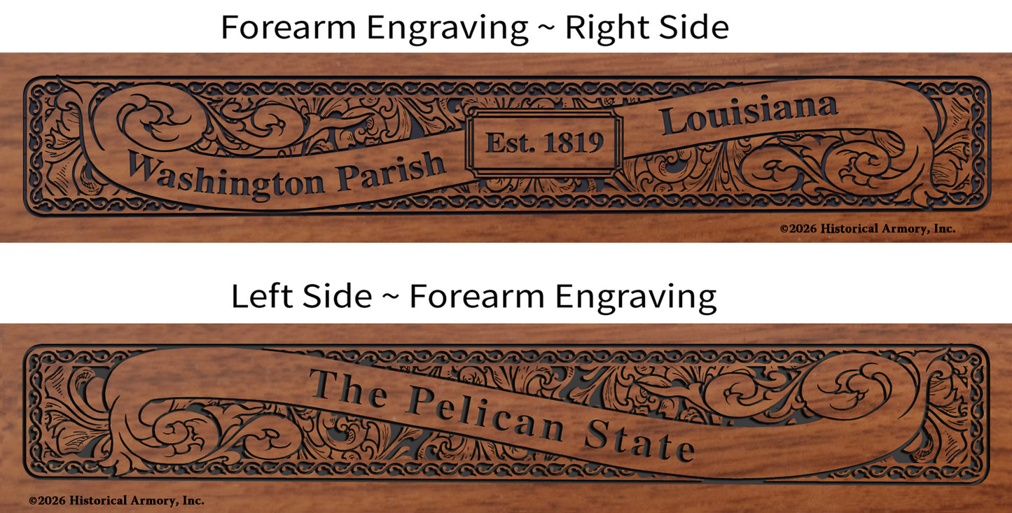 Washington Parish Louisiana Engraved Rifle Forearm