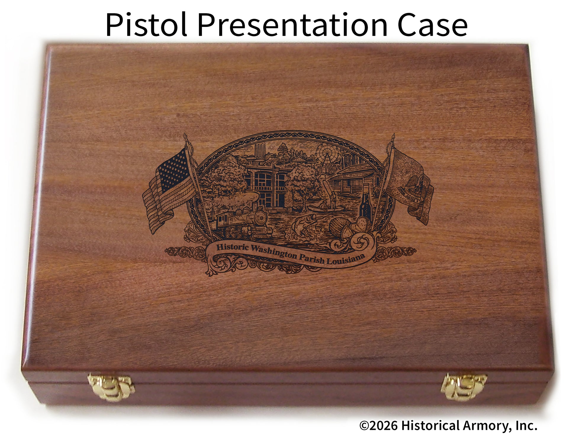 Washington Parish Louisiana Engraved .45 Auto Ruger 1911 Presentation Case
