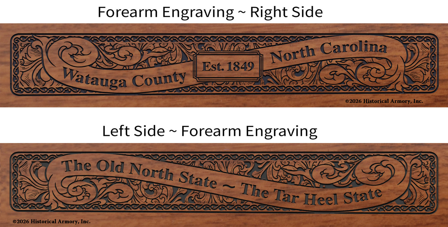 Watauga County North Carolina Engraved Rifle Forearm