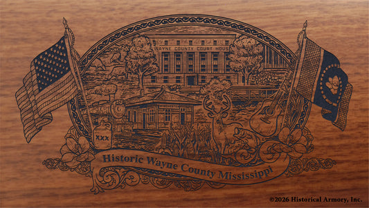 Wayne County Mississippi Engraved Rifle Buttstock