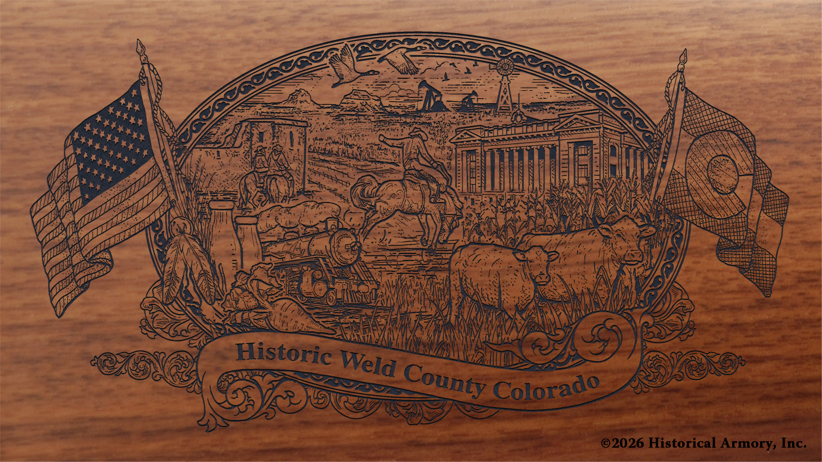 Weld County Colorado Engraved Rifle Buttstock