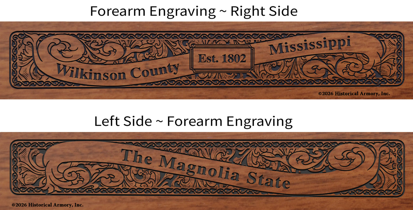 Wilkinson County Mississippi Engraved Rifle Forearm