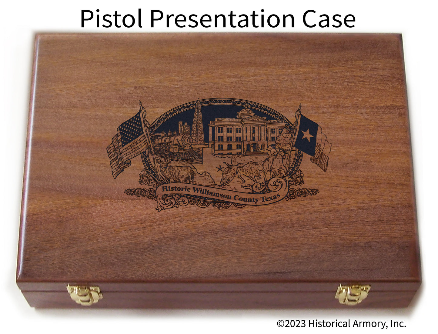 Williamson County Texas Engraved .45 Auto Ruger 1911 Presentation Case