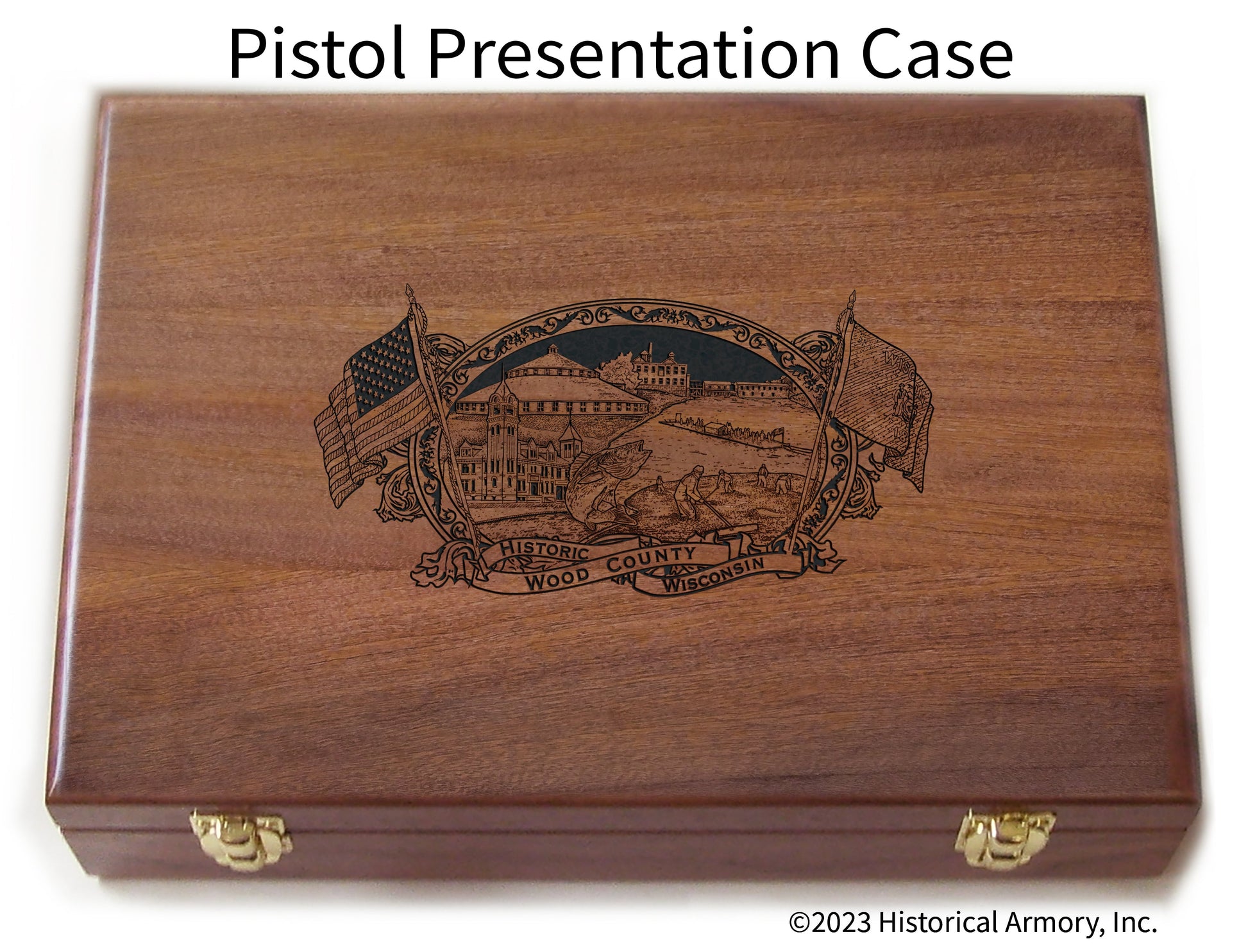 Wood County Wisconsin Engraved .45 Auto Ruger 1911 Presentation Case