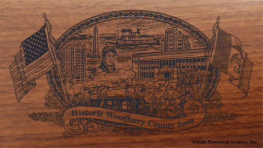 Woodbury County Iowa Engraved Rifle Buttstock