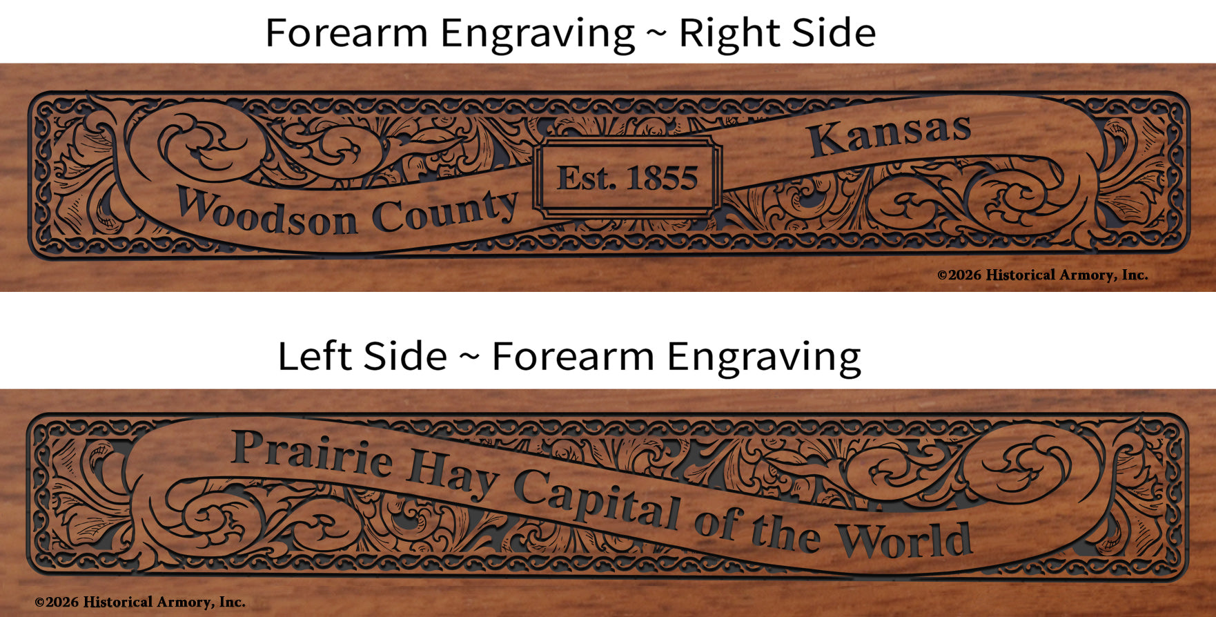 Woodson County Kansas Engraved Rifle Forearm