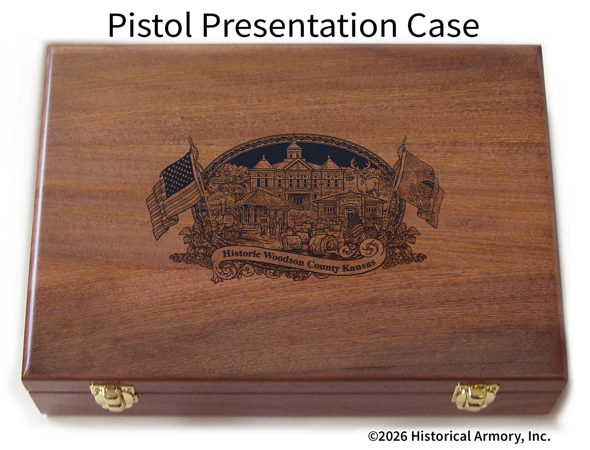 Woodson County Kansas Engraved .45 Auto Ruger 1911 Presentation Case
