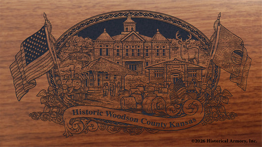 Woodson County Kansas Engraved Rifle Buttstock