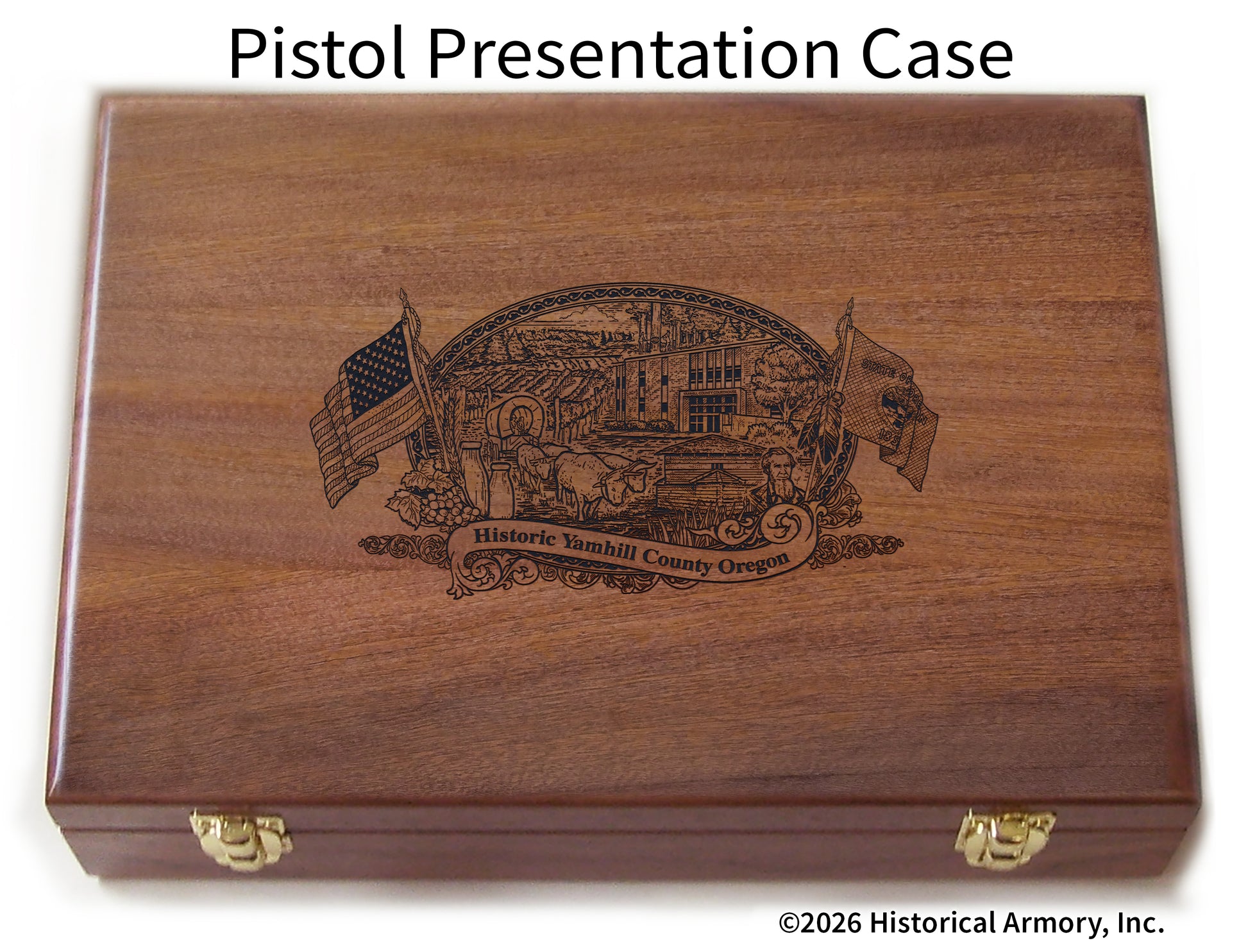 Yamhill County Oregon Engraved .45 Auto Ruger 1911 Presentation Case
