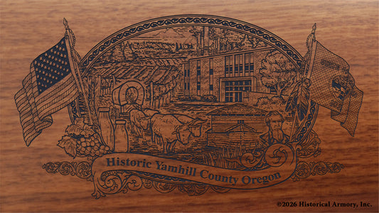 Yamhill County Oregon Engraved Rifle Buttstock