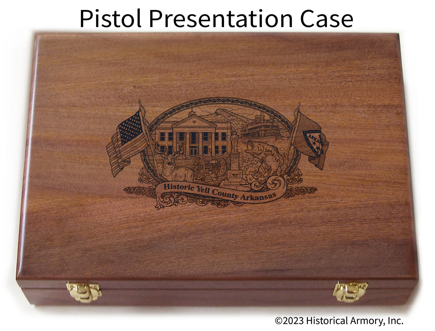 Yell County Arkansas Engraved .45 Auto Ruger 1911 Presentation Case
