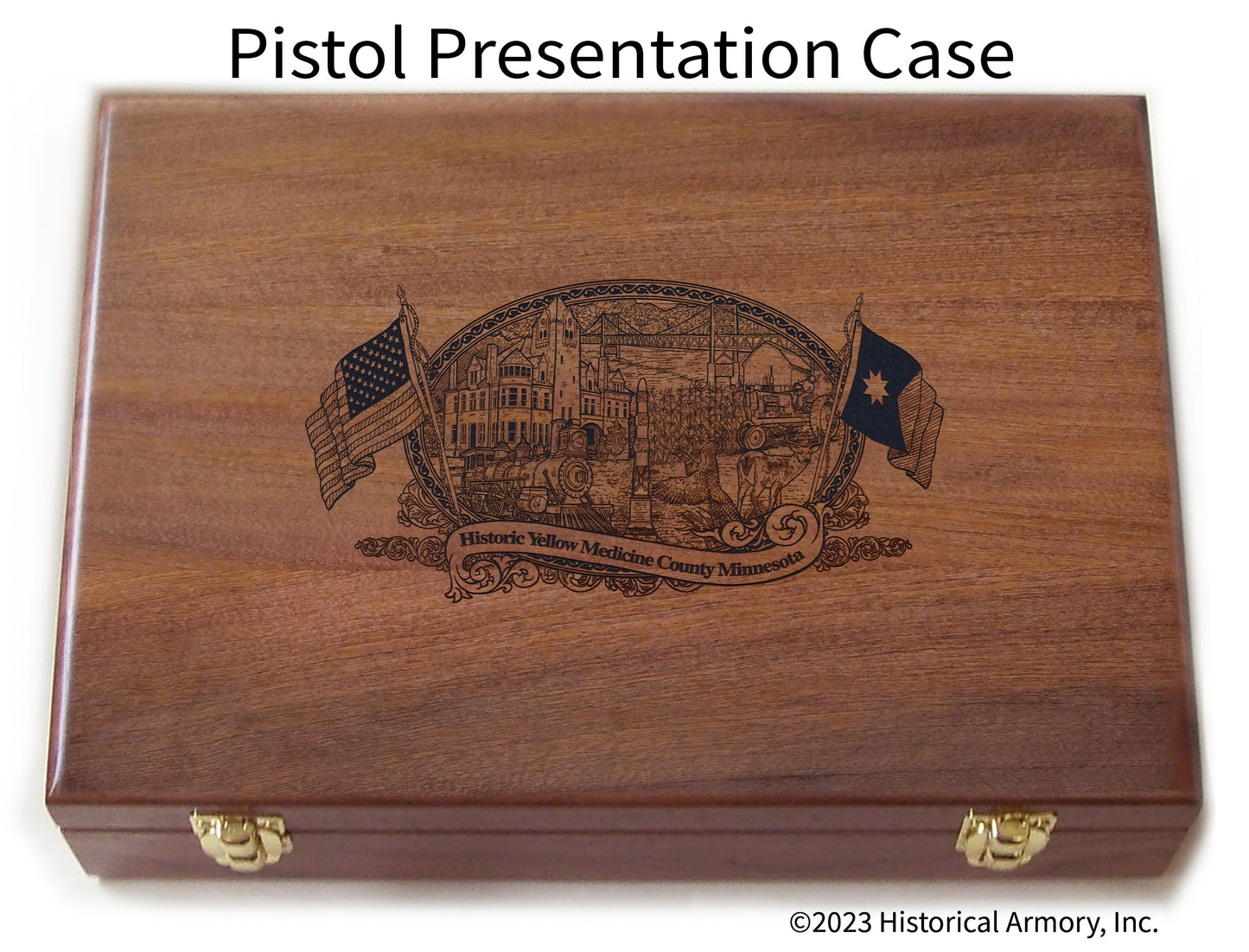 Yellow Medicine County Minnesota Engraved .45 Auto Ruger 1911 Presentation Case