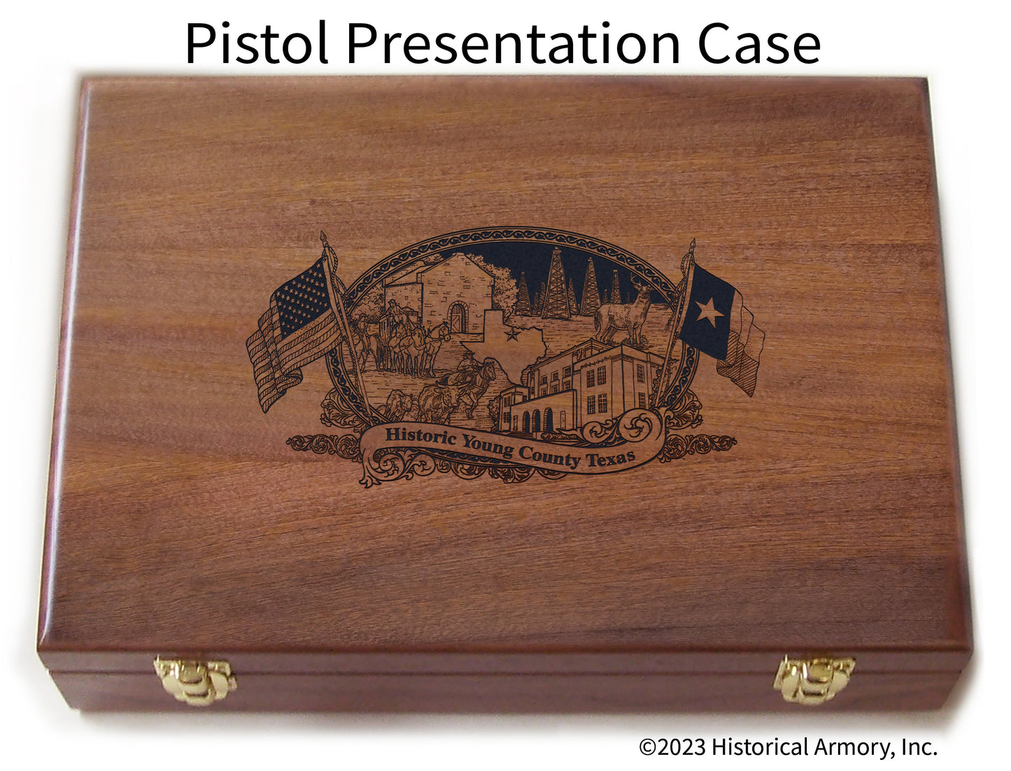 Young County Texas Engraved .45 Auto Ruger 1911 Presentation Case