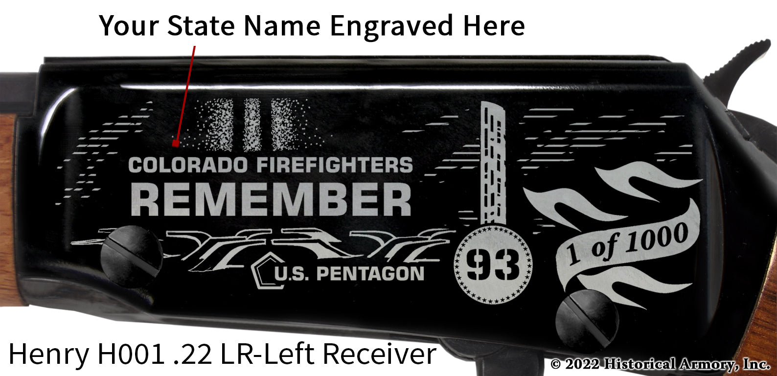 9/11 Firefighters Never Forget Flight 93 Engraved Rifle