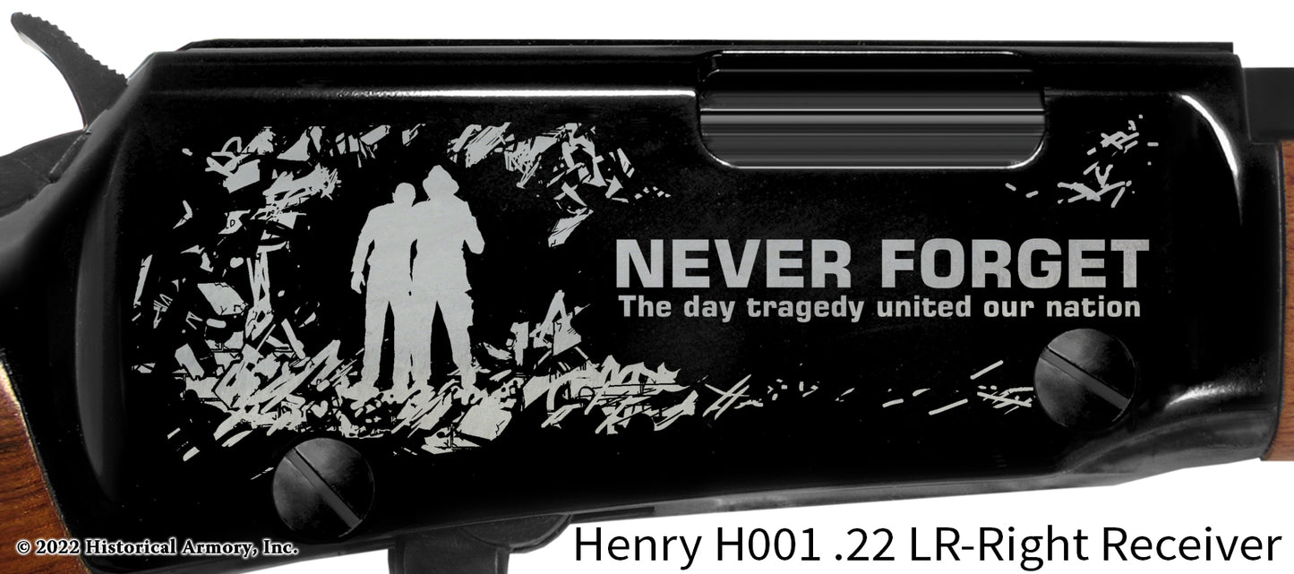 9/11 Never Forget out firefighters Engraved Rifle