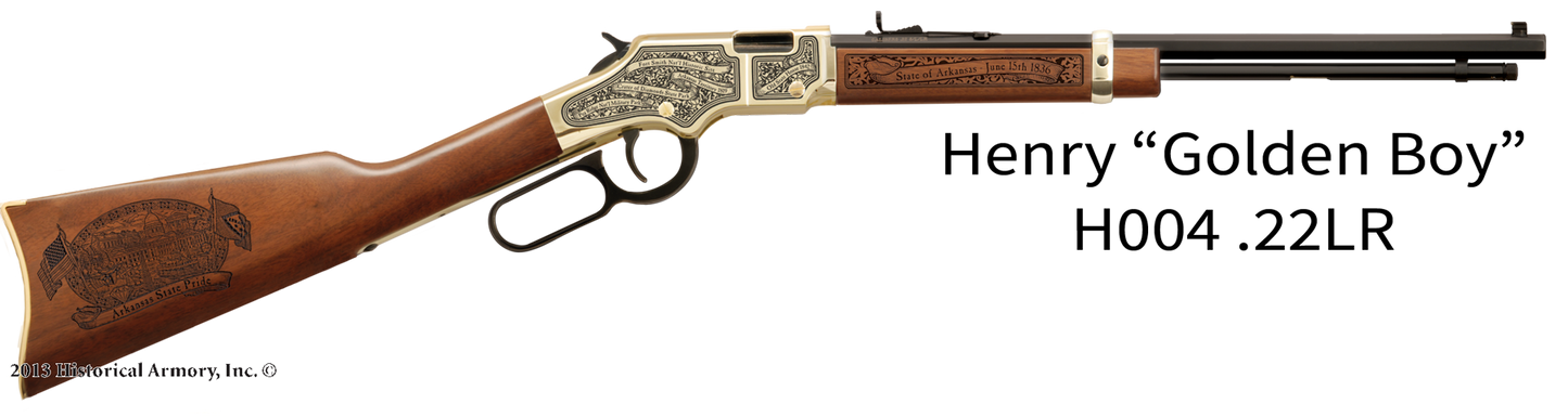 Arkansas State Pride Engraved Golden Boy Henry Rifle