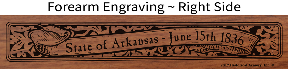 Arkansas State Pride Engraved Henry Rifle - Forearm Detail