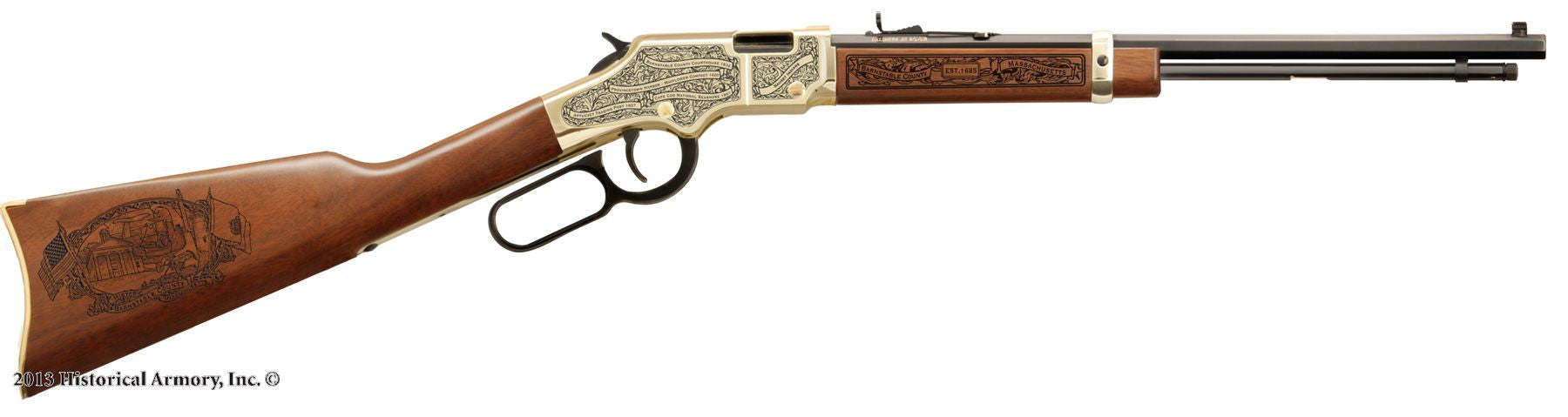 Barnstable county massachusetts engraved rifle H004