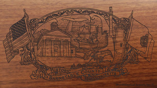 Barnstable county massachusetts engraved rifle buttstock