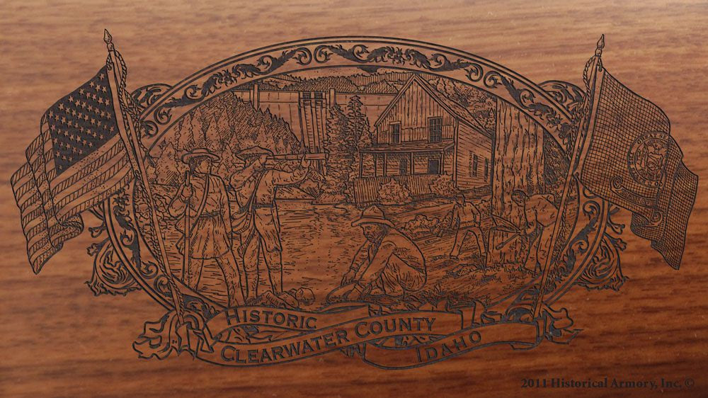 Clearwater county idaho engraved rifle buttstock