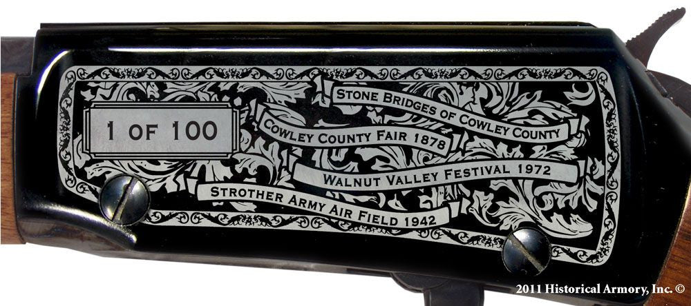 Cowley county kansas engraved rifle H001 receiver