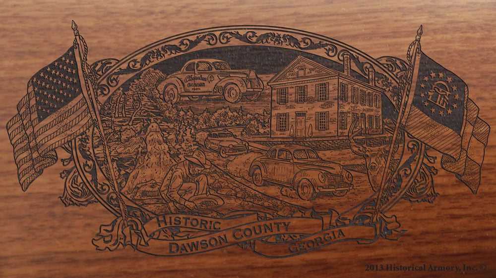 Dawson county georgia engraved rifle buttstock