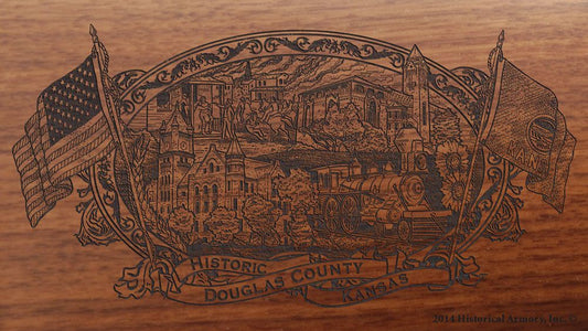Douglas county kansas engraved rifle buttstock