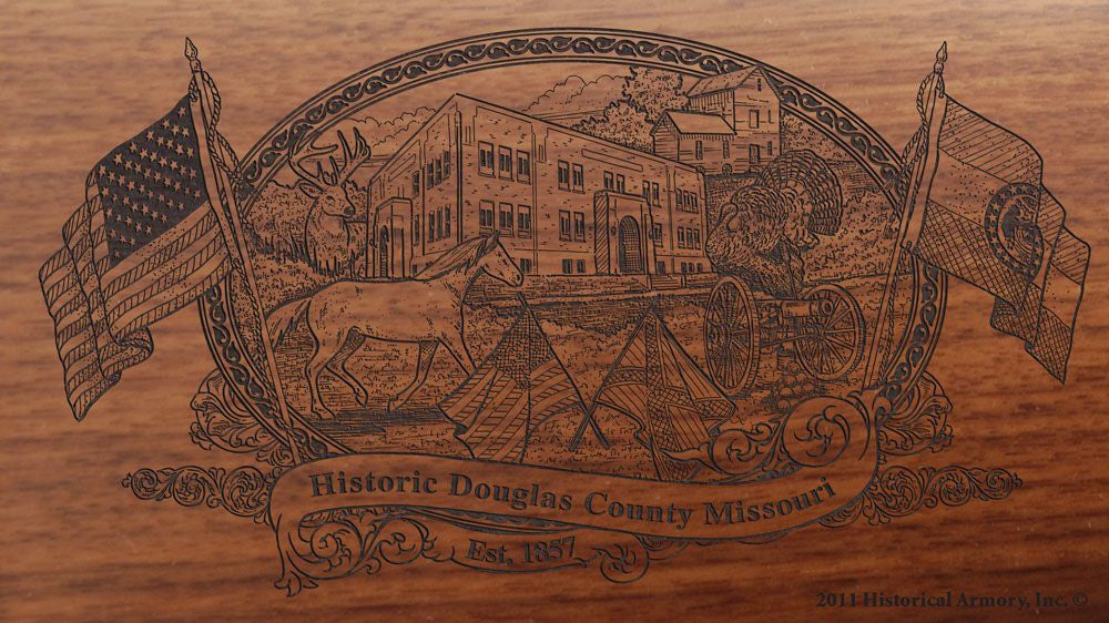 Douglas county missouri engraved rifle buttstock