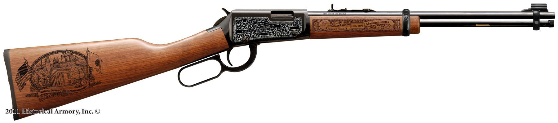 Dukes county massachusetts engraved rifle H001