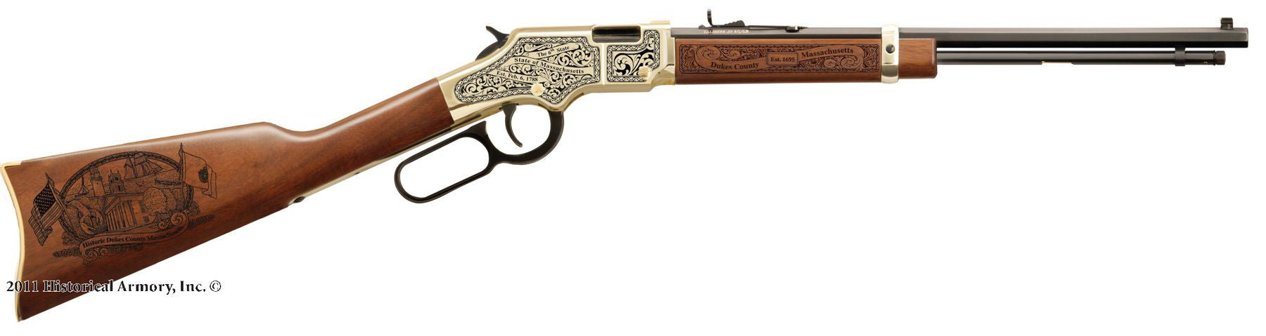 Dukes county massachusetts engraved rifle H004