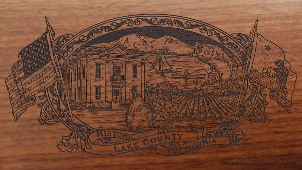 Lake county california engraved rifle buttstock