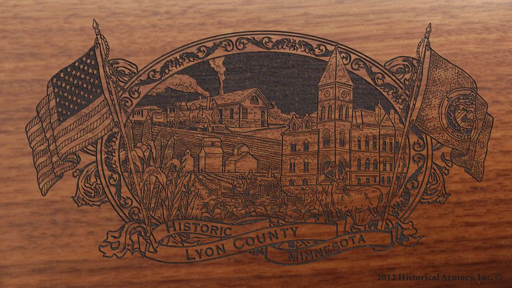 Lyon county minnesota engraved rifle buttstock
