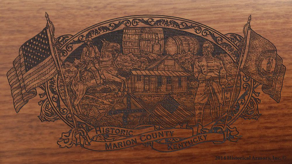 Marion county kentucky engraved rifle buttstock