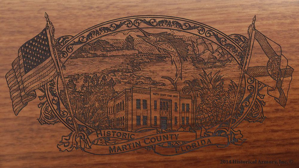Martin county florida engraved rifle buttstock