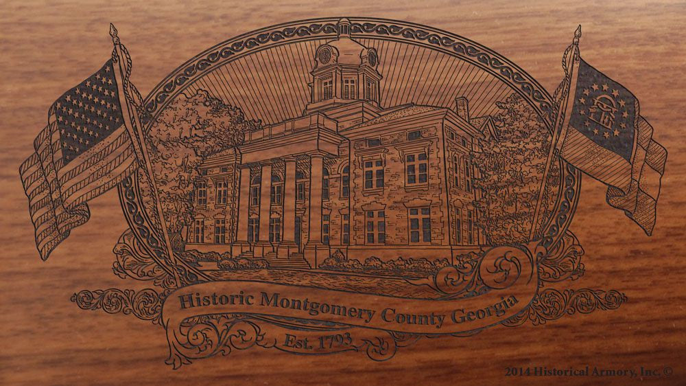 Montgomer county georgia engraved rifle buttstock