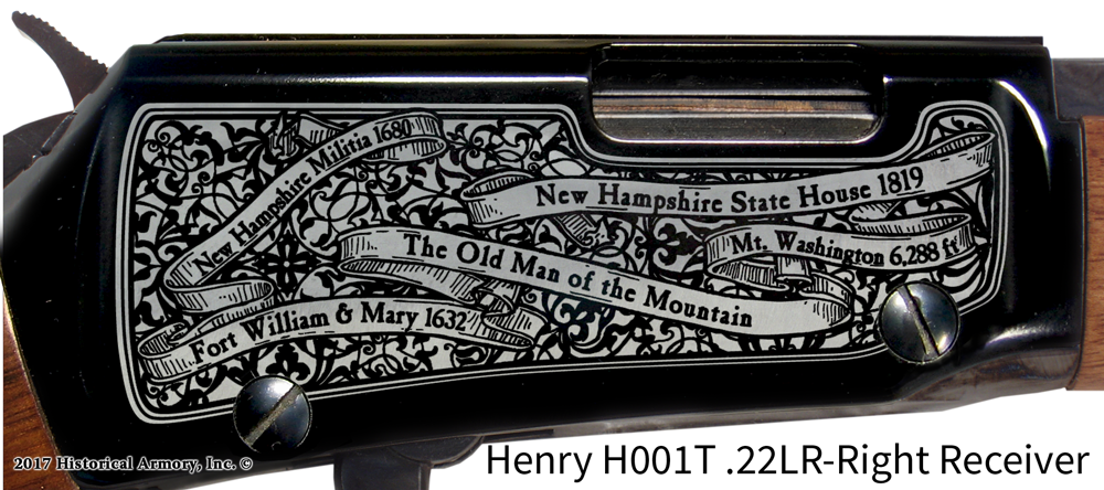 New Hampshire State Pride Engraved H00T Receiver detail Henry Rifle