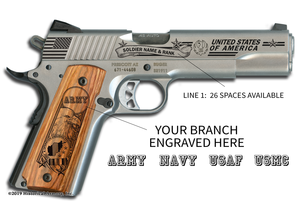OEF Engraved 1911 Pistol