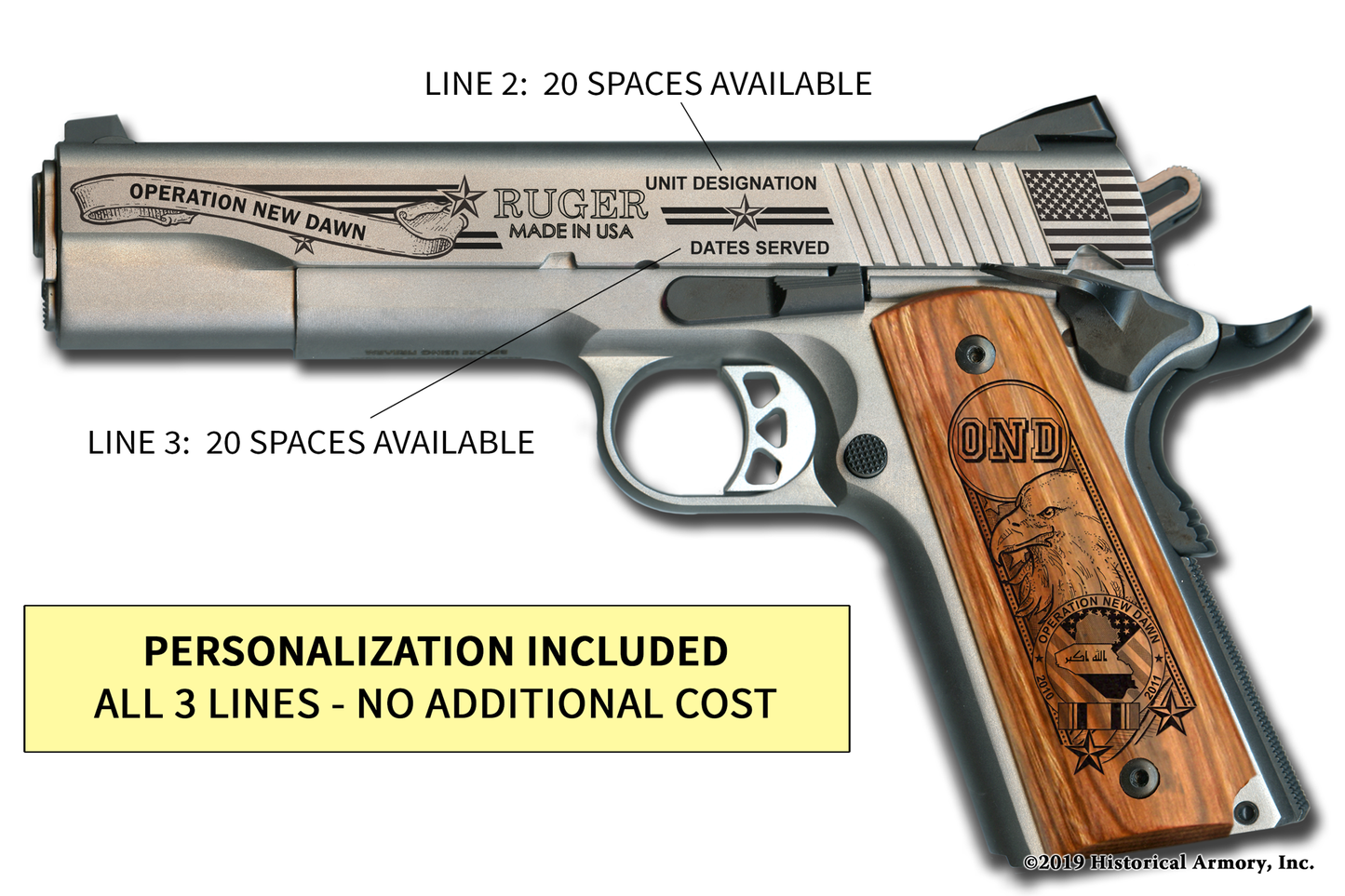 Operation New Dawn Edition 1911 engraved pistol