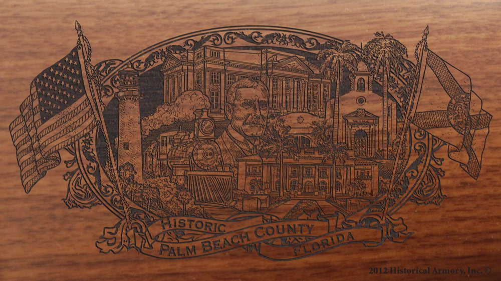 Palm Beach county florida engraved rifle buttstock