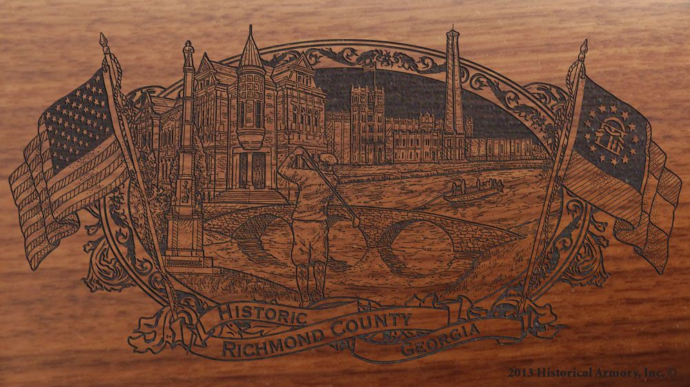 Richmond county georgia engraved rifle buttstock