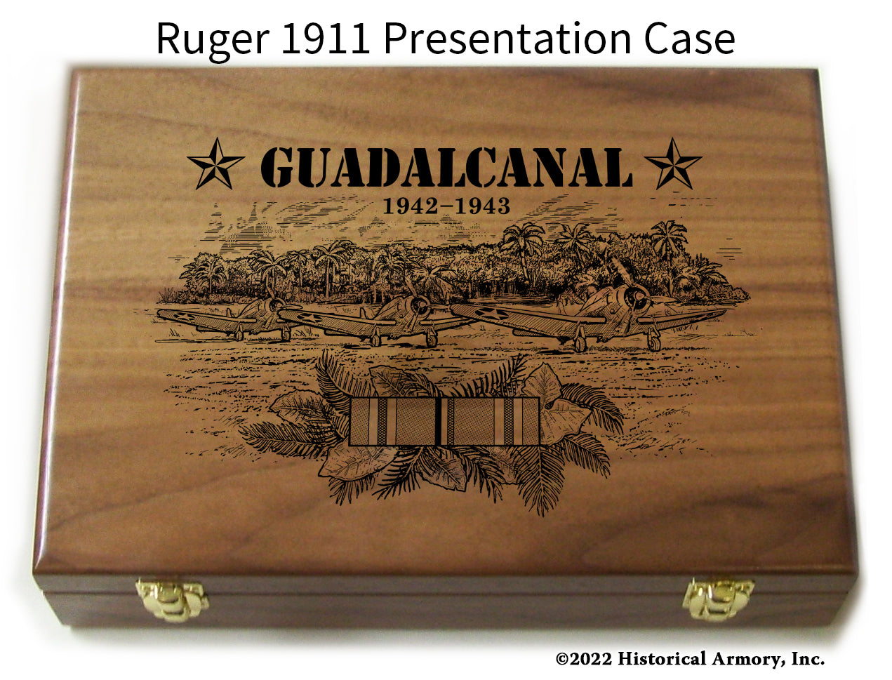Guadalcanal Ruger 1911 Personalized Engraved Presentation Case