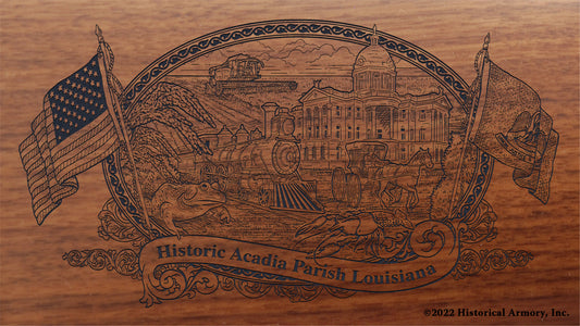 Acadia Parish Louisiana Engraved Rifle Buttstock