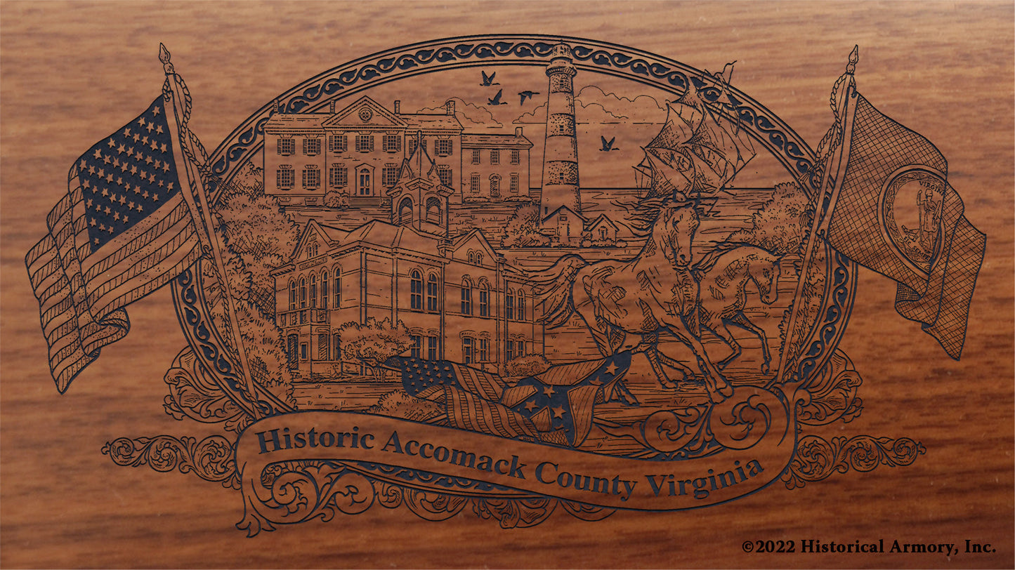 Accomack County Virginia Engraved Rifle Buttstock
